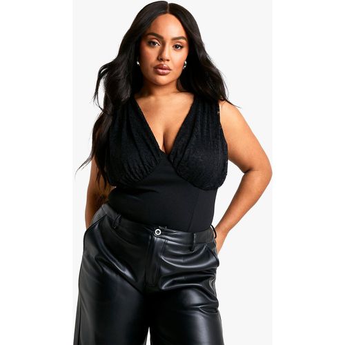 Grande Taille - Body Stretch En Dentelle - 50 - boohoo - Modalova