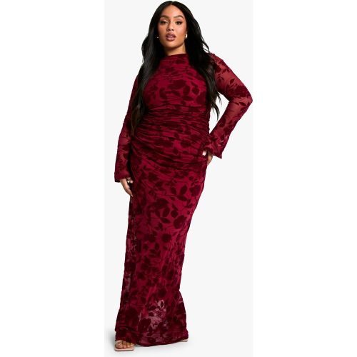 Grande Taille - Robe Mi-Longue Froncée - 44 - boohoo - Modalova