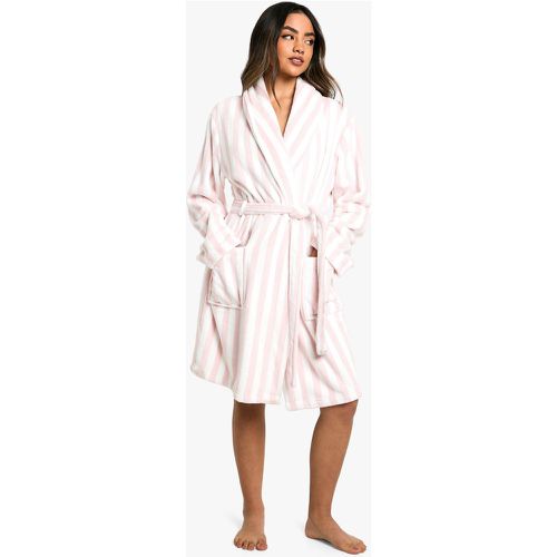 Robe De Chambre Duveteuse À Rayures - 36 - boohoo - Modalova