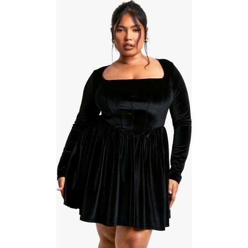 Grande Taille - Robe Corset En Velours - 56 - boohoo - Modalova