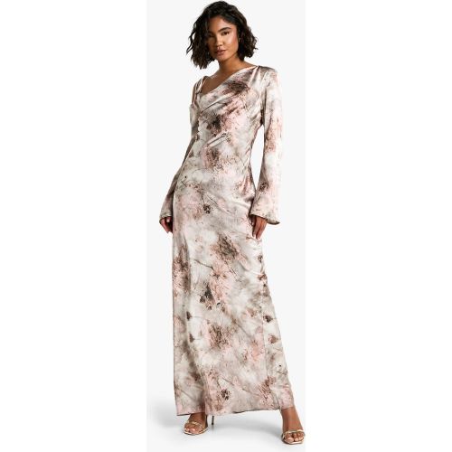 Tall" - Robe Longue Drapée À Imprimé Animal - 34 - boohoo - Modalova