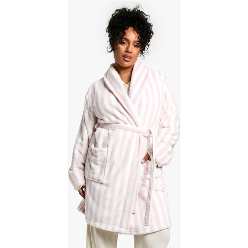 Grande Taille - Robe De Chambre À Rayures - 44 - boohoo - Modalova