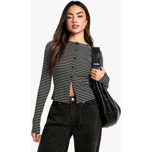 Cardigan Rayé Boutonné - 34 - boohoo - Modalova