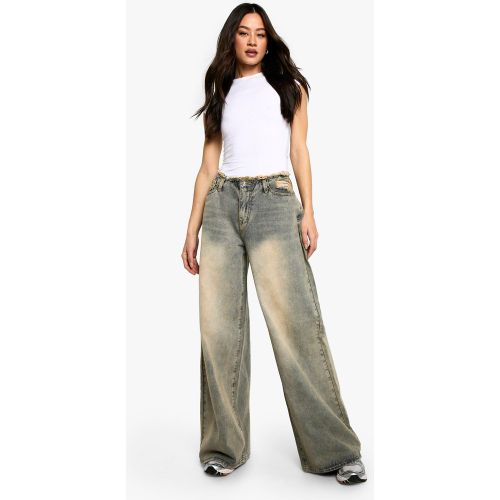 Tall" - Jean Large À Bords Bruts - 36 - boohoo - Modalova