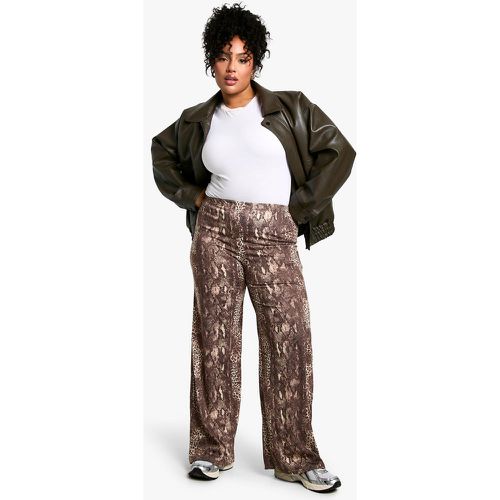 Grande Taille - Pantalon Large À Imprimé Animal - 44 - boohoo - Modalova