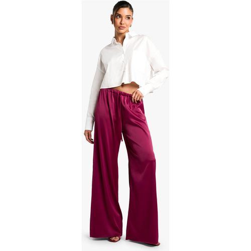 Pantalon Large Satiné - 38 - boohoo - Modalova