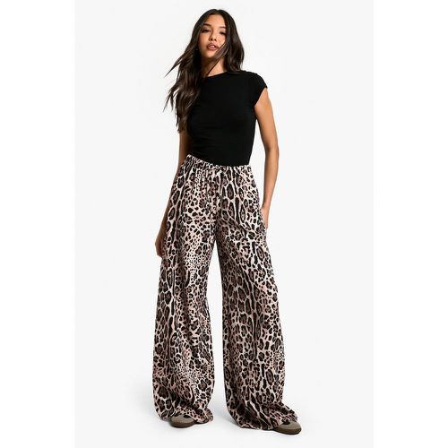 Pantalon Large À Cordon De Serrage Et Imprimé Léopard - 36 - boohoo - Modalova