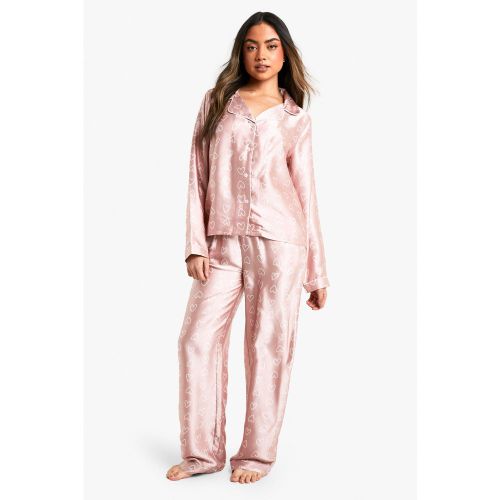 Ensemble De Pyjama À Imprimé Cœur Avec Chemise Et Pantalon - 34 - boohoo - Modalova