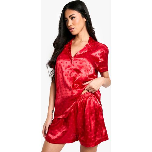 Ensemble De Pyjama Satiné Avec Chemise Et Pantalon - Saint-Valentin - 34 - boohoo - Modalova