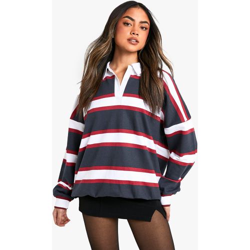 Chemise De Rugby Rayée Oversize - L - boohoo - Modalova