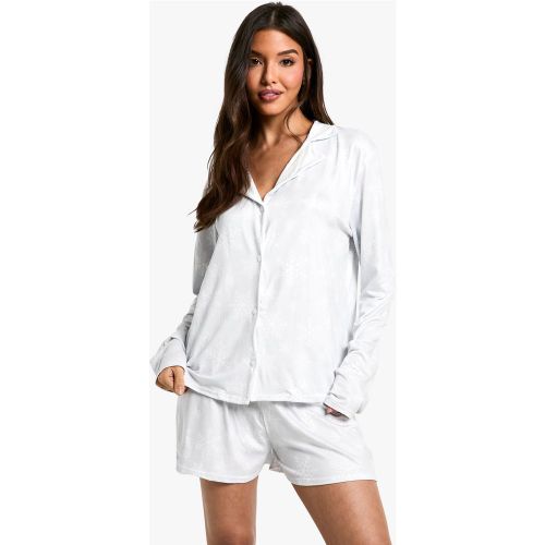 Pyjama De Noël À Manches Longues Et Short - 34 - boohoo - Modalova