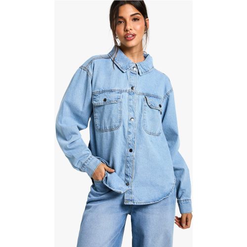 Chemise Oversize En Jean - 34 - boohoo - Modalova