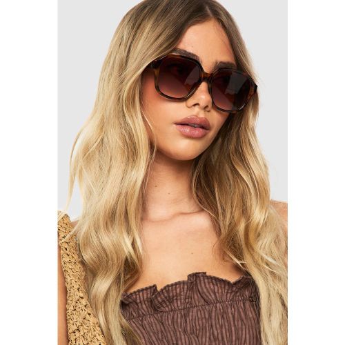 Lunettes De Soleil Oversize Écaille De Tortue - One Size - boohoo - Modalova