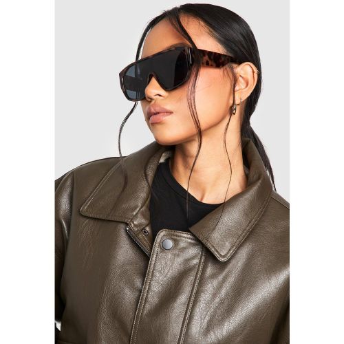 Lunettes De Soleil Oversize Écaille De Tortue - One Size - boohoo - Modalova