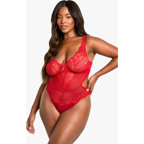 Grande Taille - Body À Décolleté Plongeant - 44 - boohoo - Modalova