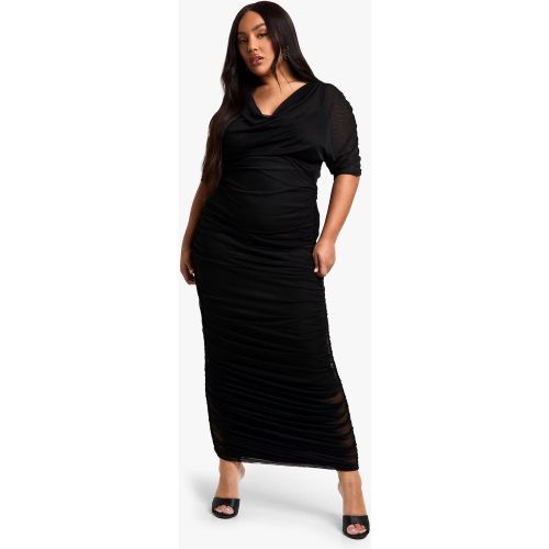 Grande Taille - Robe Mi-Longue Froncée À Col Bénitier - 44 - boohoo - Modalova