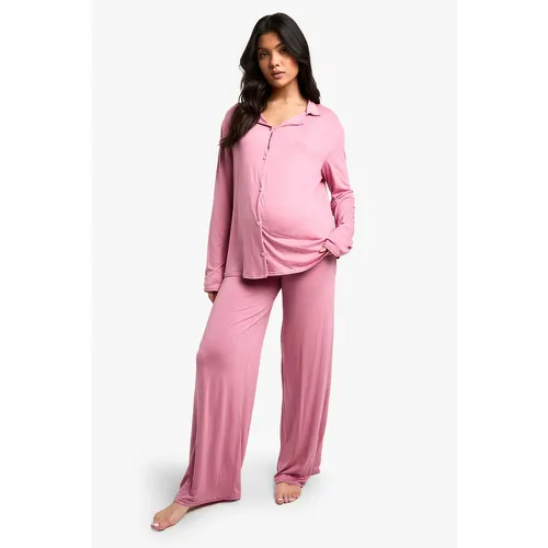 Maternité - Ensemble De Pyjama Avec Chemise À Manches Longues Et Pantalon - 38 - boohoo - Modalova