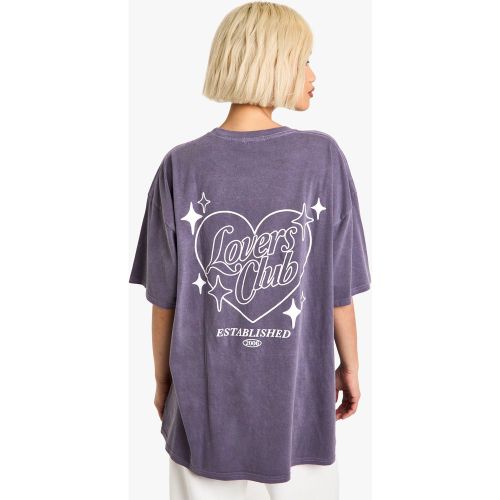 T-Shirt Oversize Surteint À Slogan Lovers Club - S - boohoo - Modalova
