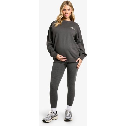 Maternité - Ensemble De Grossesse À Slogan Avec Sweat Et Legging - L - boohoo - Modalova