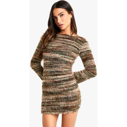 Petite" - Robe Courte Rayée En Maille - 36 - boohoo - Modalova