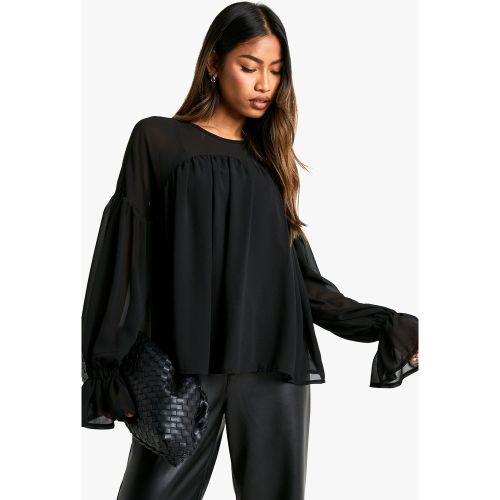 Blouse En Mousseline De Soie À Manches Longues - 34 - boohoo - Modalova