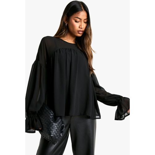 Blouse En Mousseline De Soie À Manches Longues - 38 - boohoo - Modalova