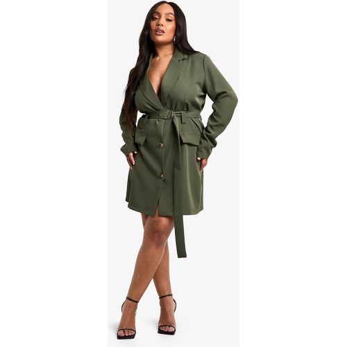 Grande Taille - Robe Blazer Utilitaire À Anneau - 46 - boohoo - Modalova