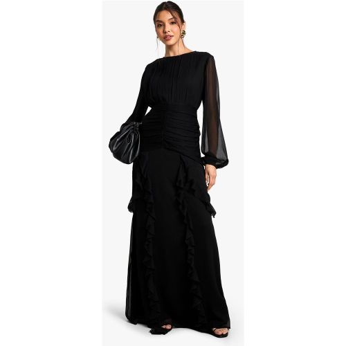 Robe Longue Plissée À Volants - 36 - boohoo - Modalova