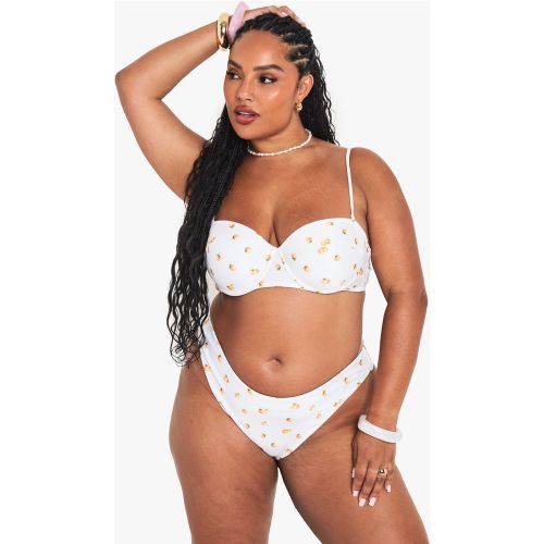 Grande Taille - Haut De Maillot Matelassé À Imprimé Tangerine - 44 - boohoo - Modalova