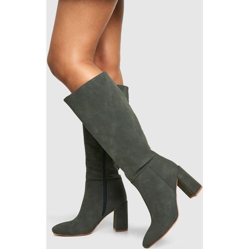 Bottes Hautes Texturées À Talon - 37 - boohoo - Modalova