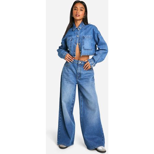 Petite" - Jean Large Taille Haute - 34 - boohoo - Modalova