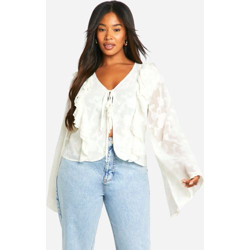 Grande Taille - Blouse Fleurie À Volants - 56 - boohoo - Modalova