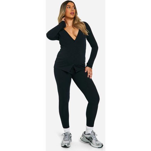 Maternité - Legging De Grossesse Côtelé - 40 - boohoo - Modalova