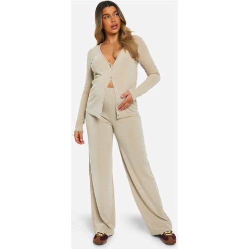Maternité - Pantalon De Grossesse Large Côtelé - 36 - boohoo - Modalova