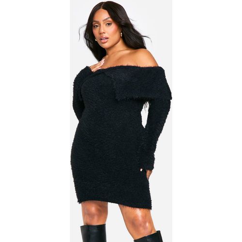 Grande Taille - Robe Courte En Maille À Col Bateau - 44-46 - boohoo - Modalova