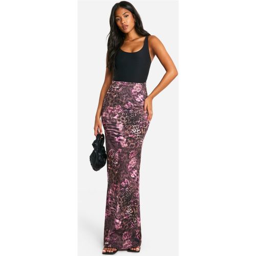 Tall" - Jupe Longue Fleuri À Imprimé Léopard - 36 - boohoo - Modalova