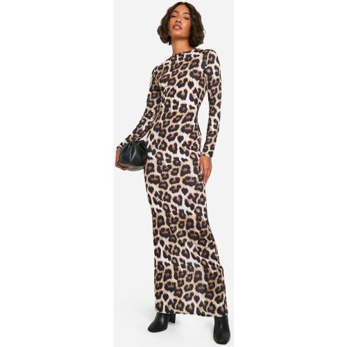 Tall" - Robe Longue À Manches Longues Et Imprimé Léopard - 32 - boohoo - Modalova