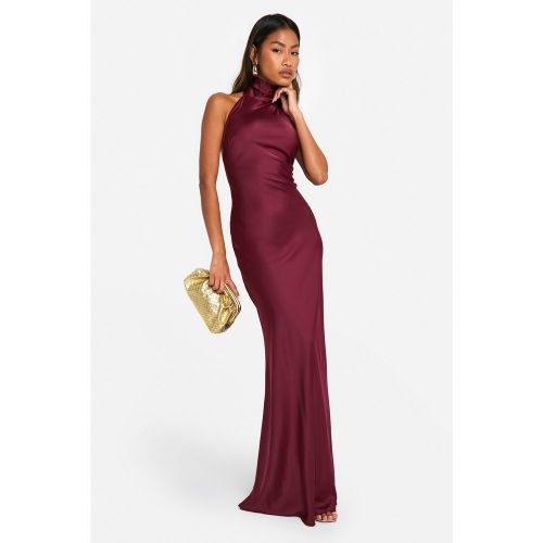 Robe Longue Satinée Dos Nu - 34 - boohoo - Modalova