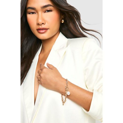 Bracelet En Chaîne Épaisse Et Perle - One Size - boohoo - Modalova