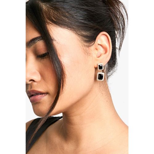 Boucles D'Oreilles Pendantes À Pierres Fantaisie - One Size - boohoo - Modalova