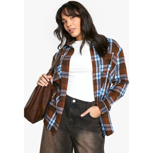 Grande Taille - Chemise Oversize À Carreaux - 44 - boohoo - Modalova