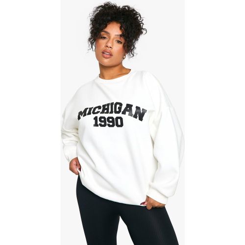 Grande Taille - Sweat À Col Ras-Du-Cou - Blanc Écru - 44, Blanc Écru - boohoo - Modalova