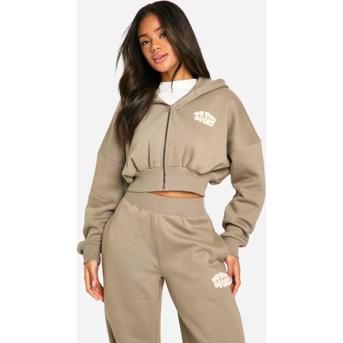 Sweat À Capuche Zippé Et Court - Xl - boohoo - Modalova