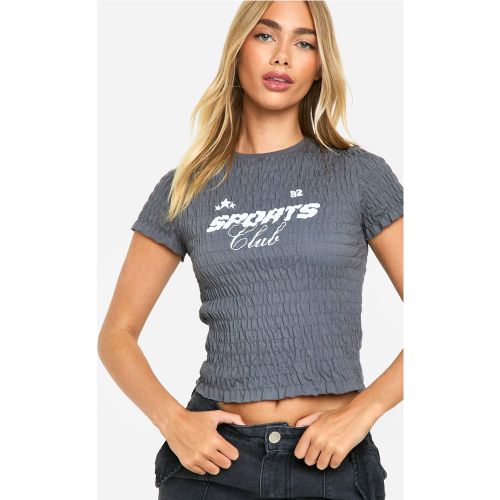 T-Shirt Froncé Imprimé - 36 - boohoo - Modalova