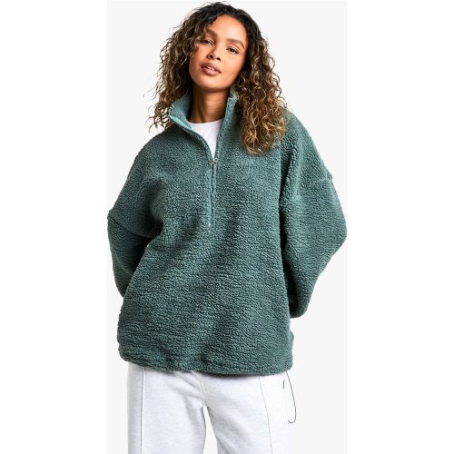 Sweat Oversize En Polaire À Col Zippé - Xl - boohoo - Modalova