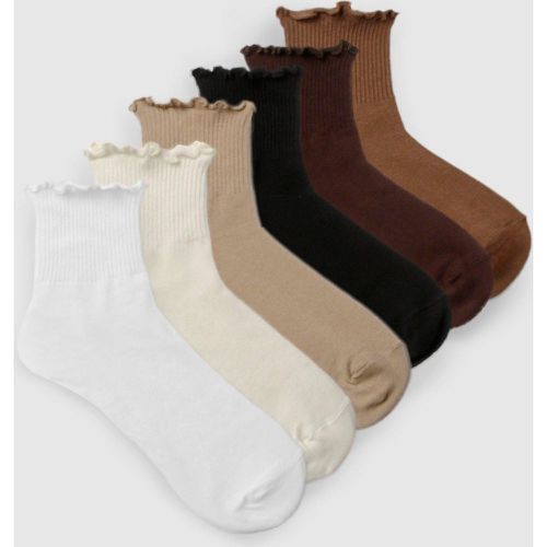 Lot De 5 Paires De Chaussettes À Volants - One Size - boohoo - Modalova