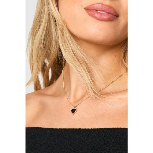 Collier À Pendentif Cœur En Émail - One Size - boohoo - Modalova