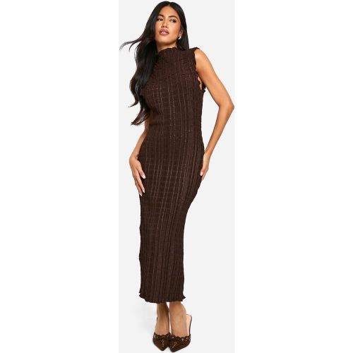 Robe Mi-Longue Texturée À Col Montant - 36 - boohoo - Modalova