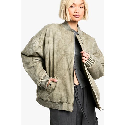 Bomber Oversize Délavé - 36 - boohoo - Modalova