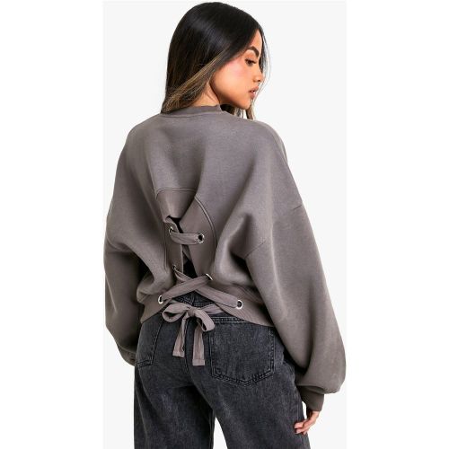 Sweat À Lacets Et Manches Bouffantes - M - boohoo - Modalova